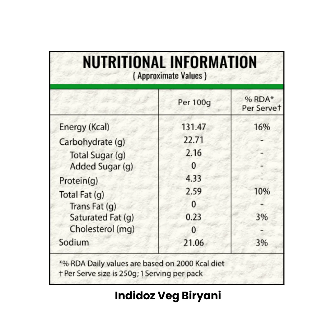 Veg Biryani | Indidoz - Ready to eat - Image 4